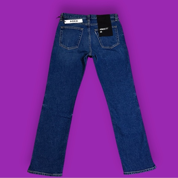 NWT ASKK NY Mid Rise Straight Snip Hem Jeans in Resin. Size 26 👖 - Picture 6 of 14